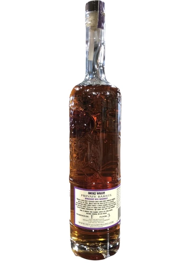 Smoke Wagon “Liquor Lineup Private Barrel” Rye Barrel Proof - MGPI Of Indiana (750 mL) alcohol collectible - Main Image 2