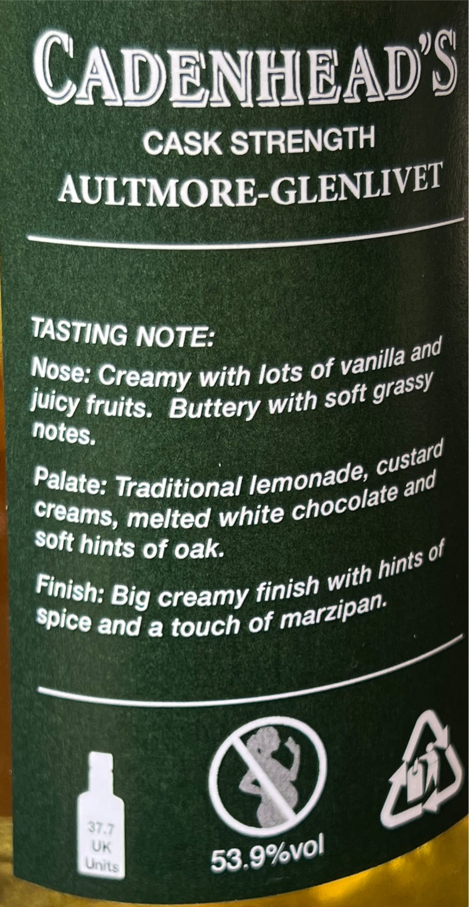 Aultmore 20 Years - Wm Cadenhead (700 mL) alcohol collectible - Main Image 2