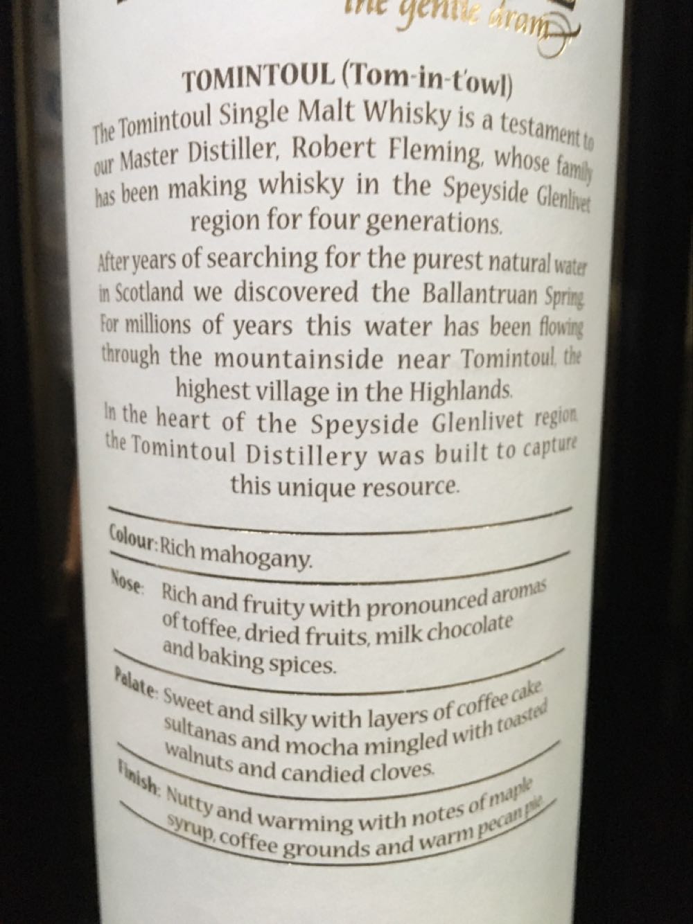 Tomintoul 12 Year Old Oloroso 12 0.7 Malt Sherry Single Whisky Cask Scotch Finish Years Speyside 40% And  (700 mL) alcohol collectible [Barcode 5021349700081] - Main Image 4