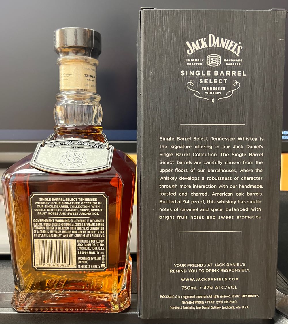 Sturgis Motorcycle Rally “82” -1 2022 - Jack Daniel’s Distillery, Lynchburg, TN (750 mL) alcohol collectible - Main Image 3