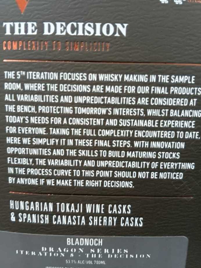 Bladnoch The Decision - Bladnoch Distillery (700 mL) alcohol collectible [Barcode 857921006051] - Main Image 4