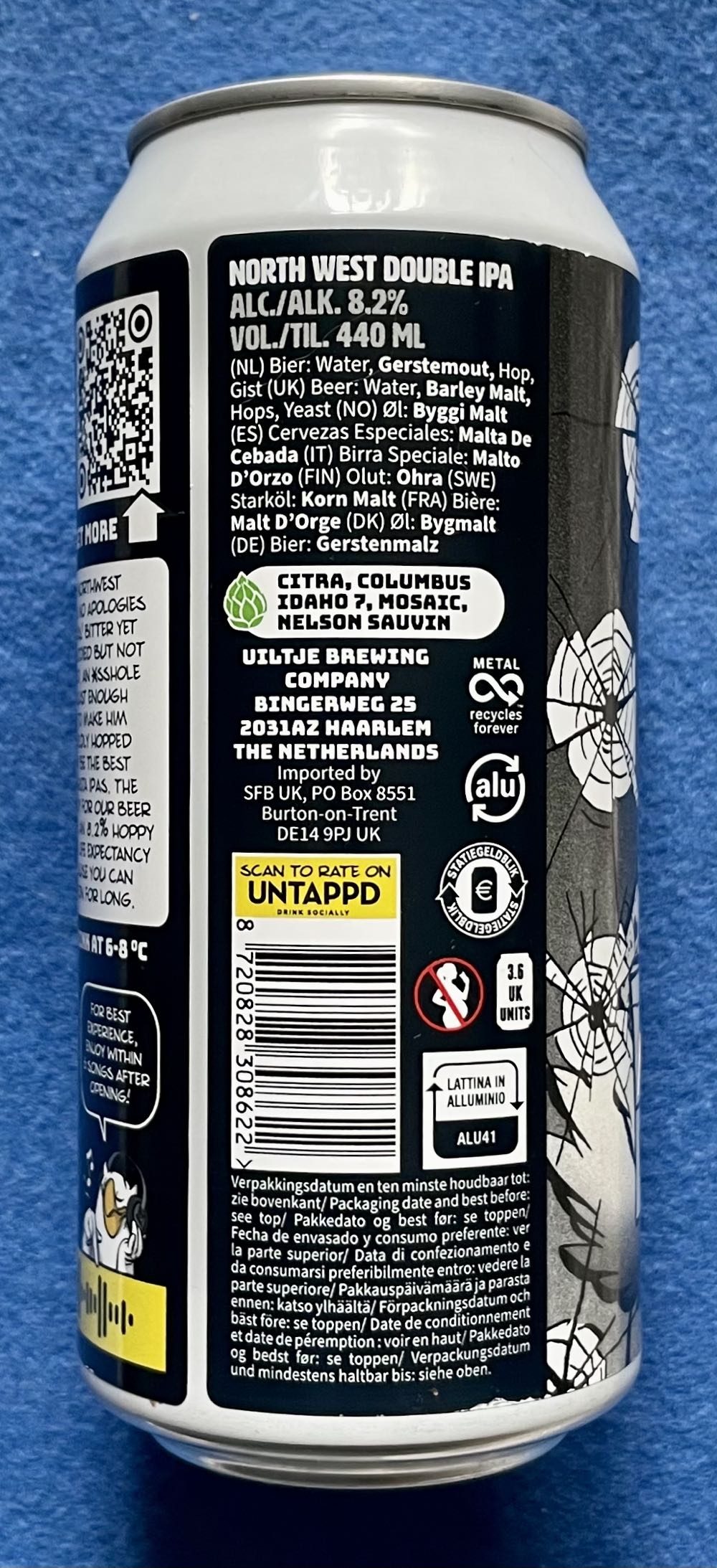 El Patron - Uiltje Brewing Company (440 mL) alcohol collectible [Barcode 8720828308622] - Main Image 3