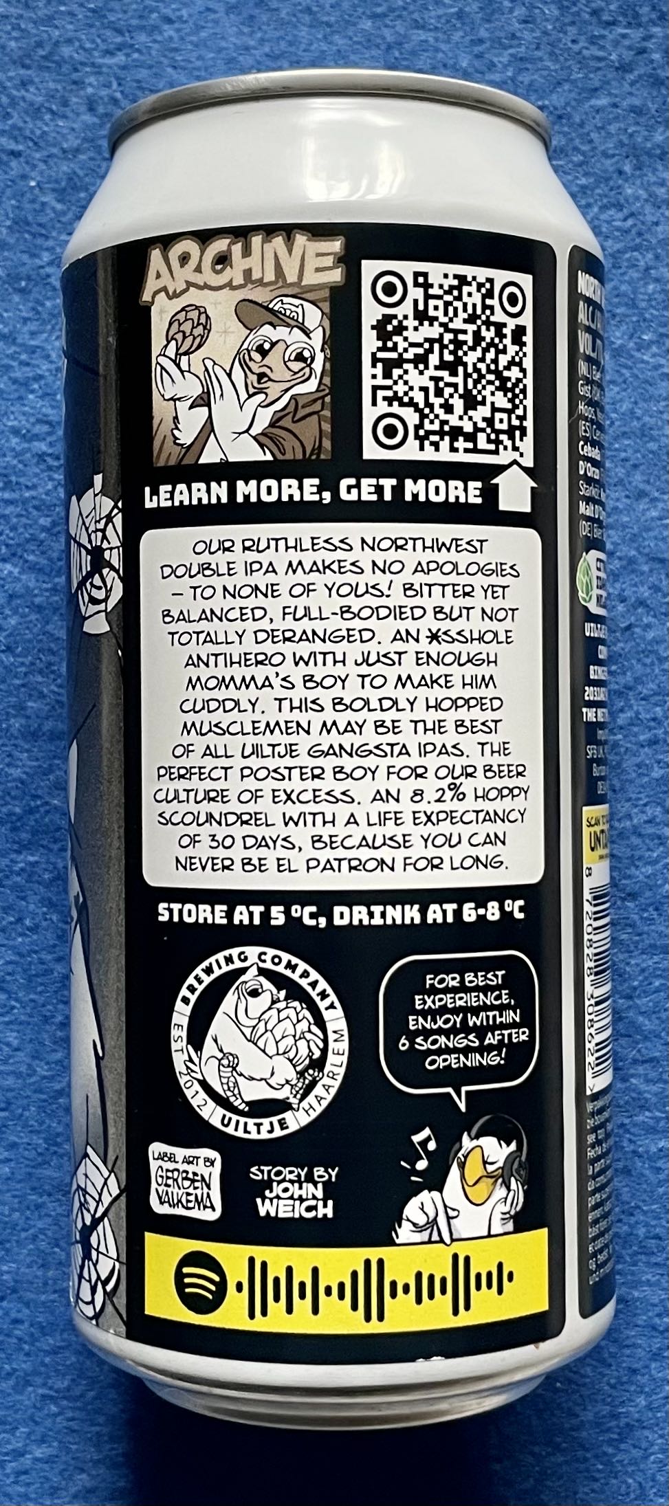 El Patron - Uiltje Brewing Company (440 mL) alcohol collectible [Barcode 8720828308622] - Main Image 4