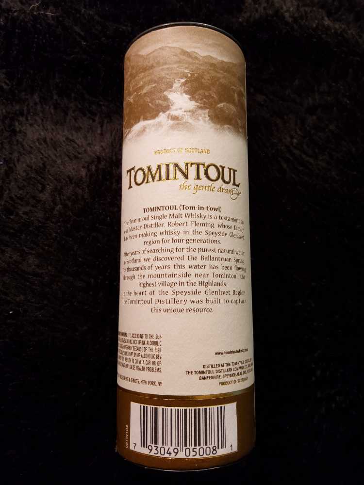 Tomintoul 12 Year Old Oloroso Cask Finish Scotch 50ml - Tomintoul Distillery (50 mL) alcohol collectible [Barcode 793049050081] - Main Image 2