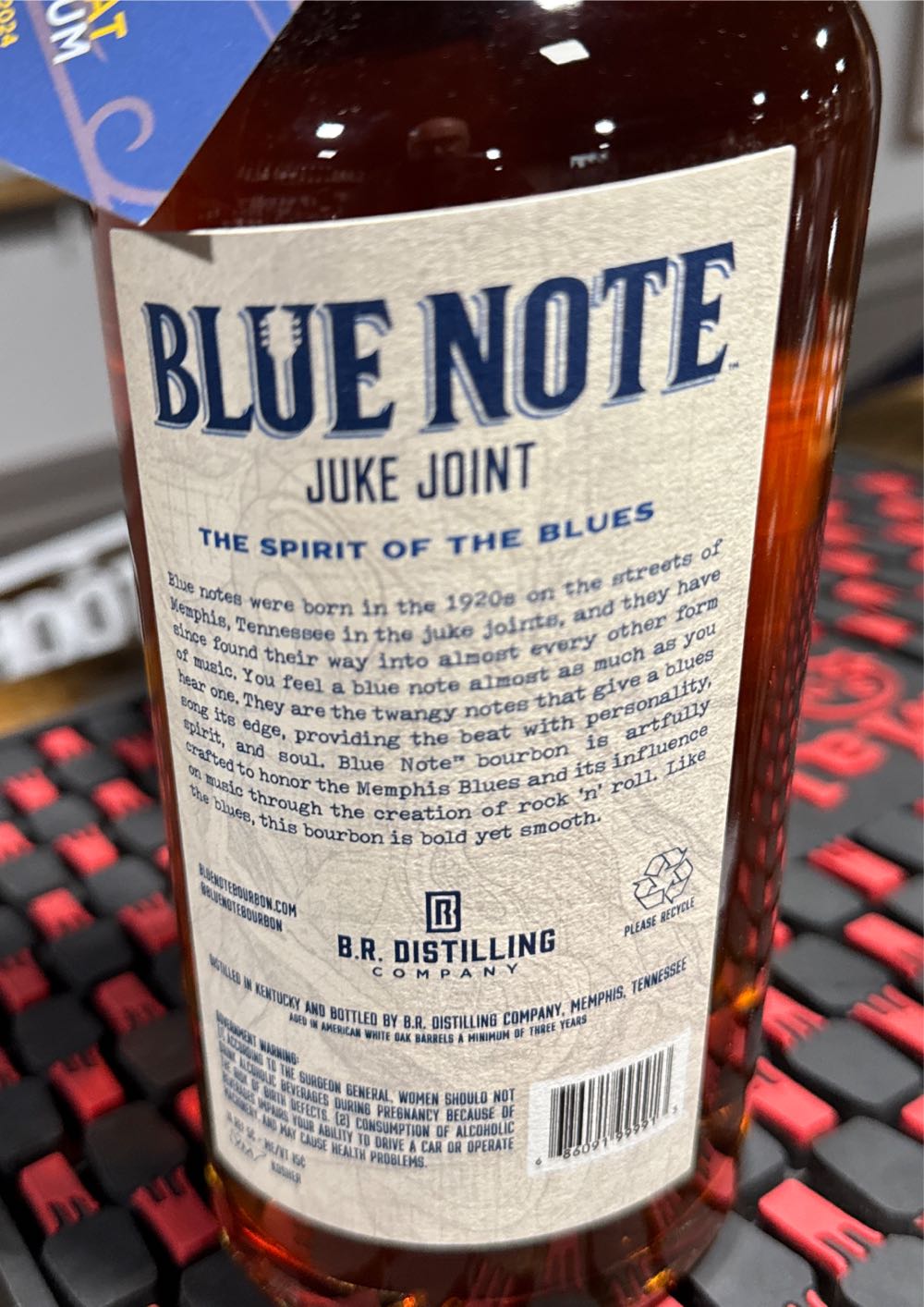 Blue Note Juke Joint Whiskey - B. R. Distilling Company (750 mL) alcohol collectible [Barcode 686091999913] - Main Image 2