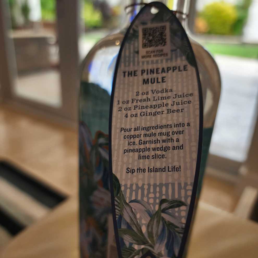 Tommy Bahama Vodka Estate Copper Pot Distilled Product Search - Coral Cay Distilling (750 mL) alcohol collectible [Barcode 855087004577] - Main Image 3