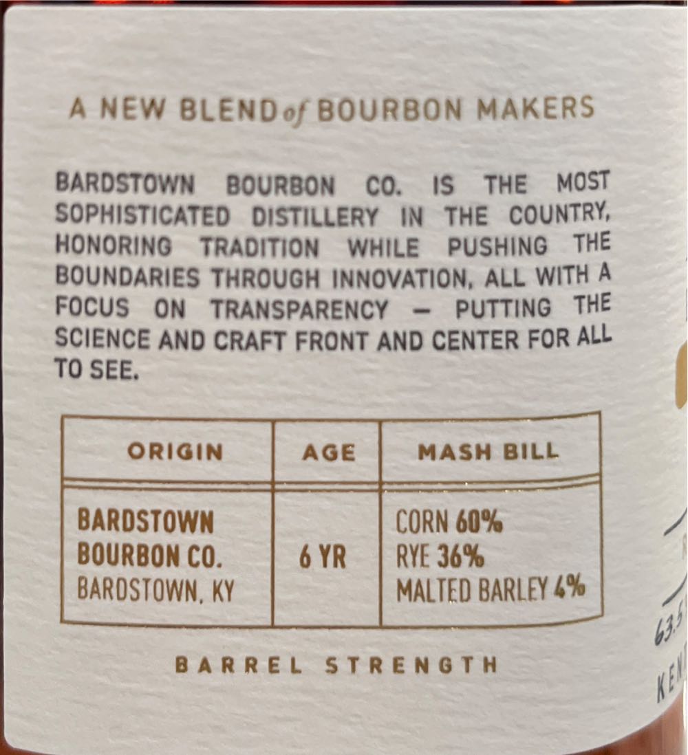 Bardstown Bourbon Co. Single Barrel -  Bardstown Bourbon Company (750 mL) alcohol collectible [Barcode 857552008431] - Main Image 2