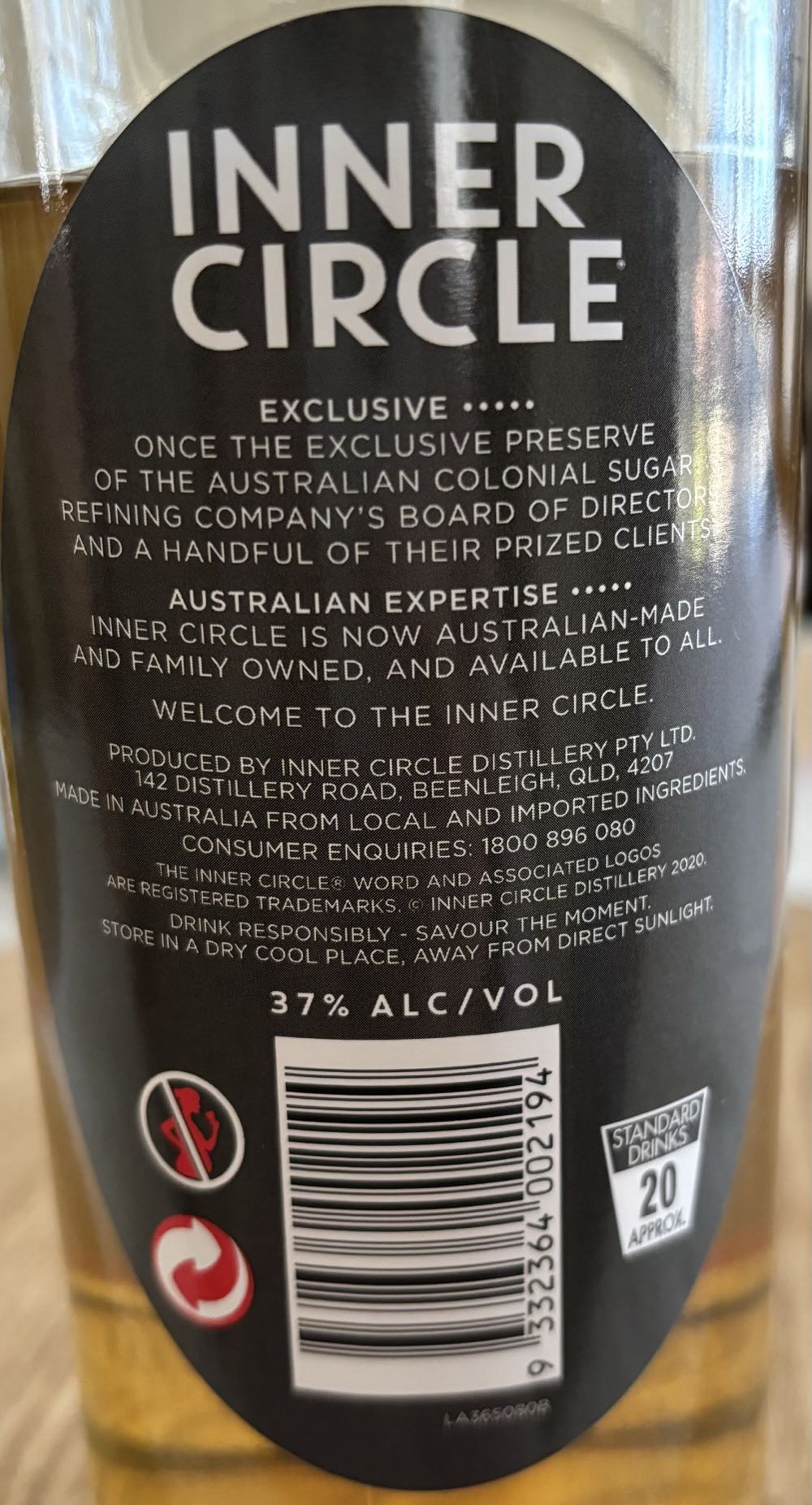 Inner Circle Premium Small Batch Hand-crafted Red Rum 700ml - Inner Circle (700 mL) alcohol collectible [Barcode 9332364002194] - Main Image 2