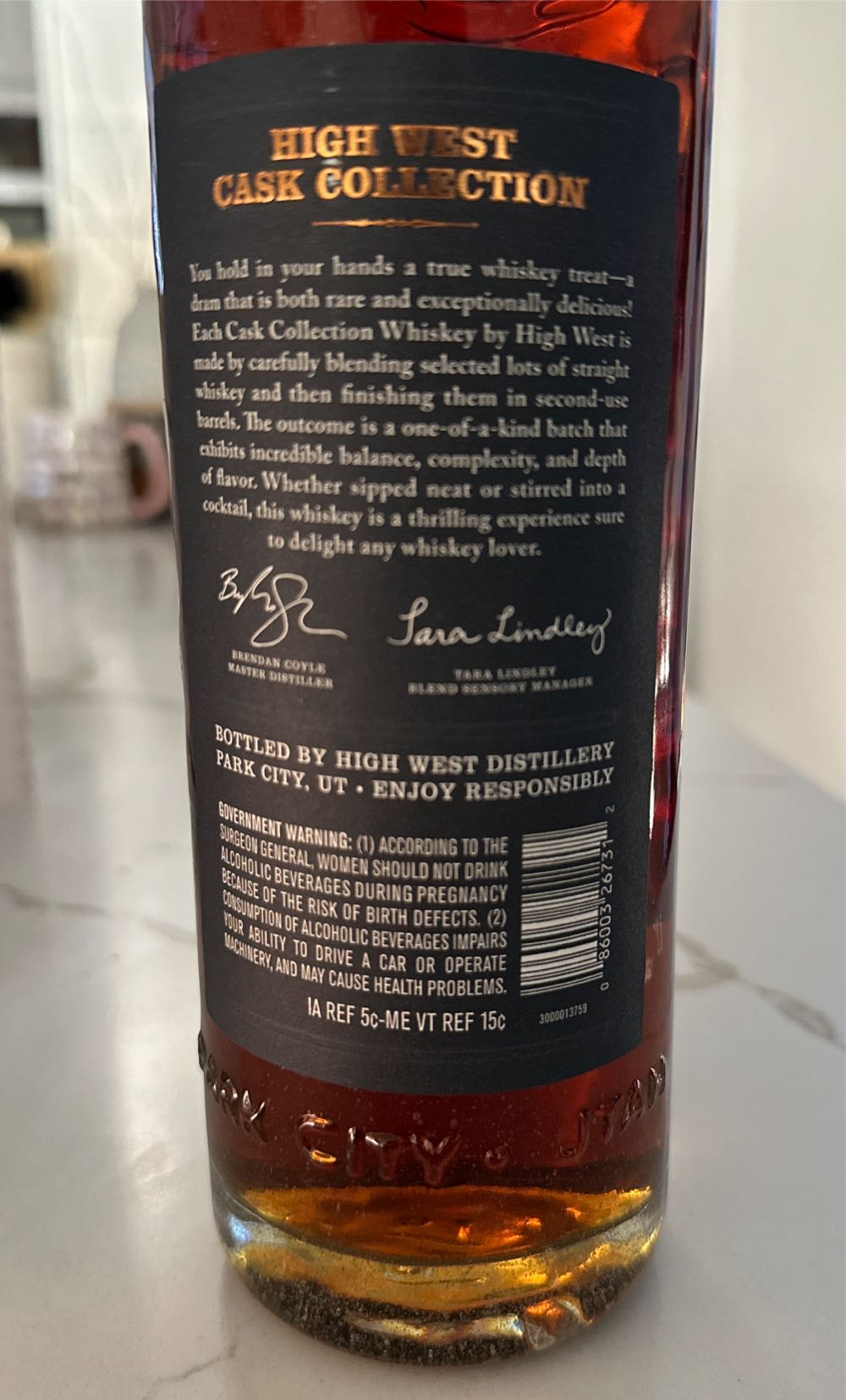High West Cask Collection - Cabernet Sauvignon - High West Distillery (750 mL) alcohol collectible [Barcode 086003267312] - Main Image 2