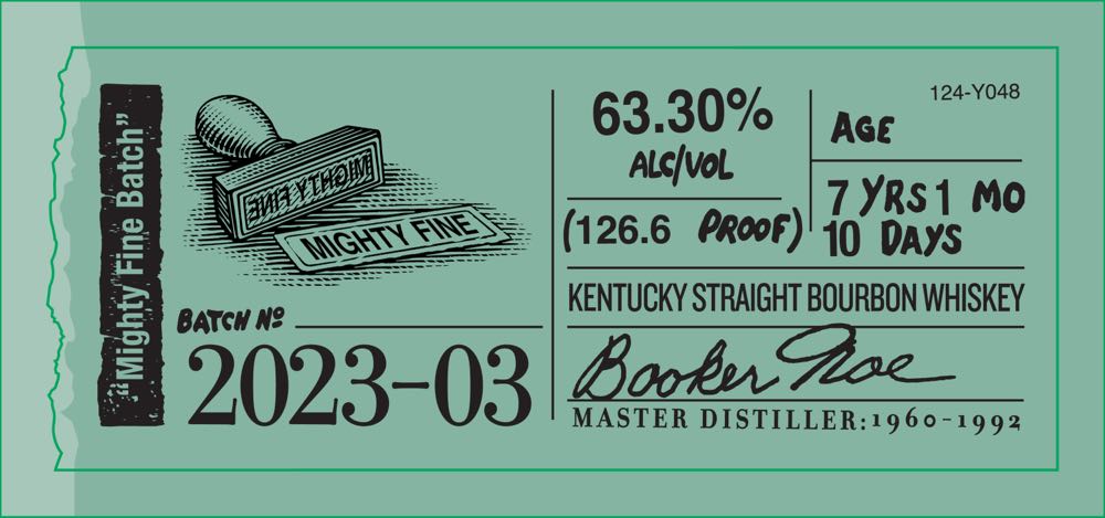 Booker’s 2023-03 “Mighty Fine Batch” - James B. Beam Distilling Co. (750 mL) alcohol collectible [Barcode 080686011408] - Main Image 2