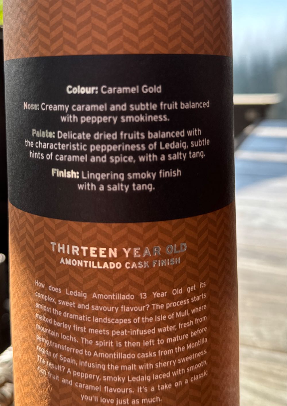 Ledaig 13 Years Amontillado Cask Finish - Tobermory Distillery (700 mL) alcohol collectible [Barcode 5029704219025] - Main Image 2