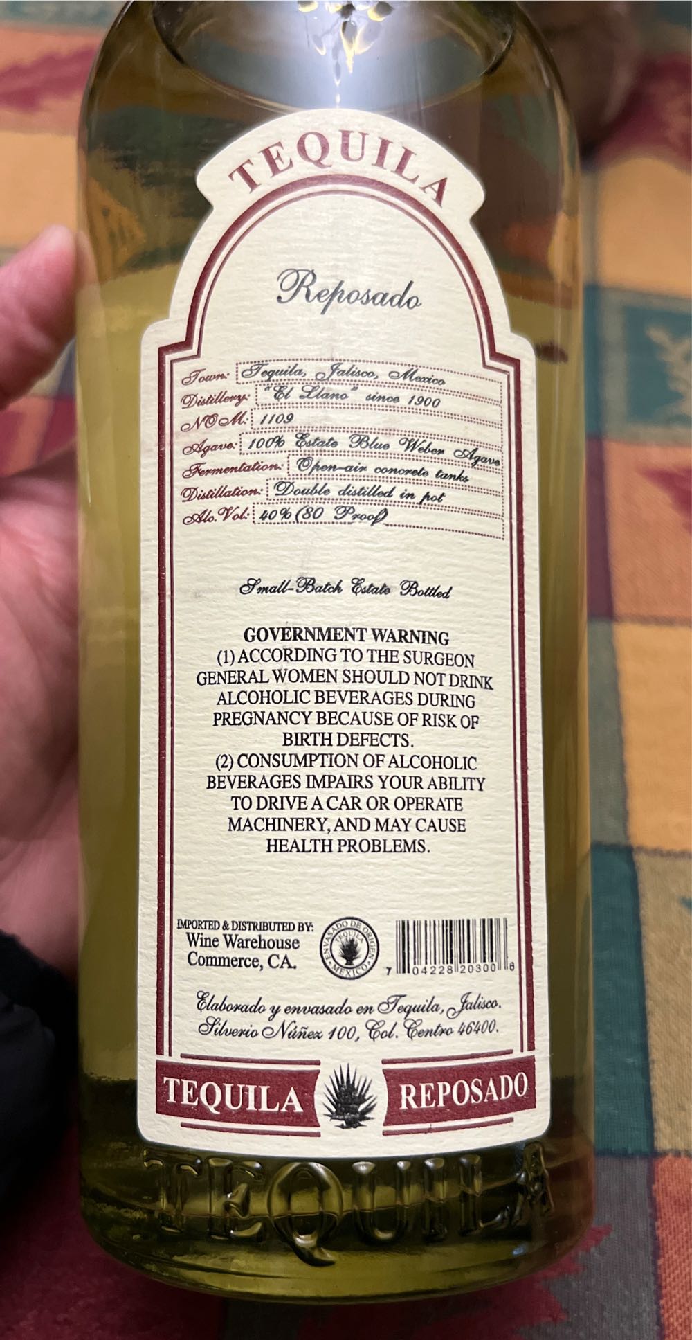 Artesanal Reposado Suave Tequila Arette Artesanal Suave Reposado Tequila 750ml 750 - T Edward Wines LTD (750 mL) alcohol collectible [Barcode 704228203006] - Main Image 3