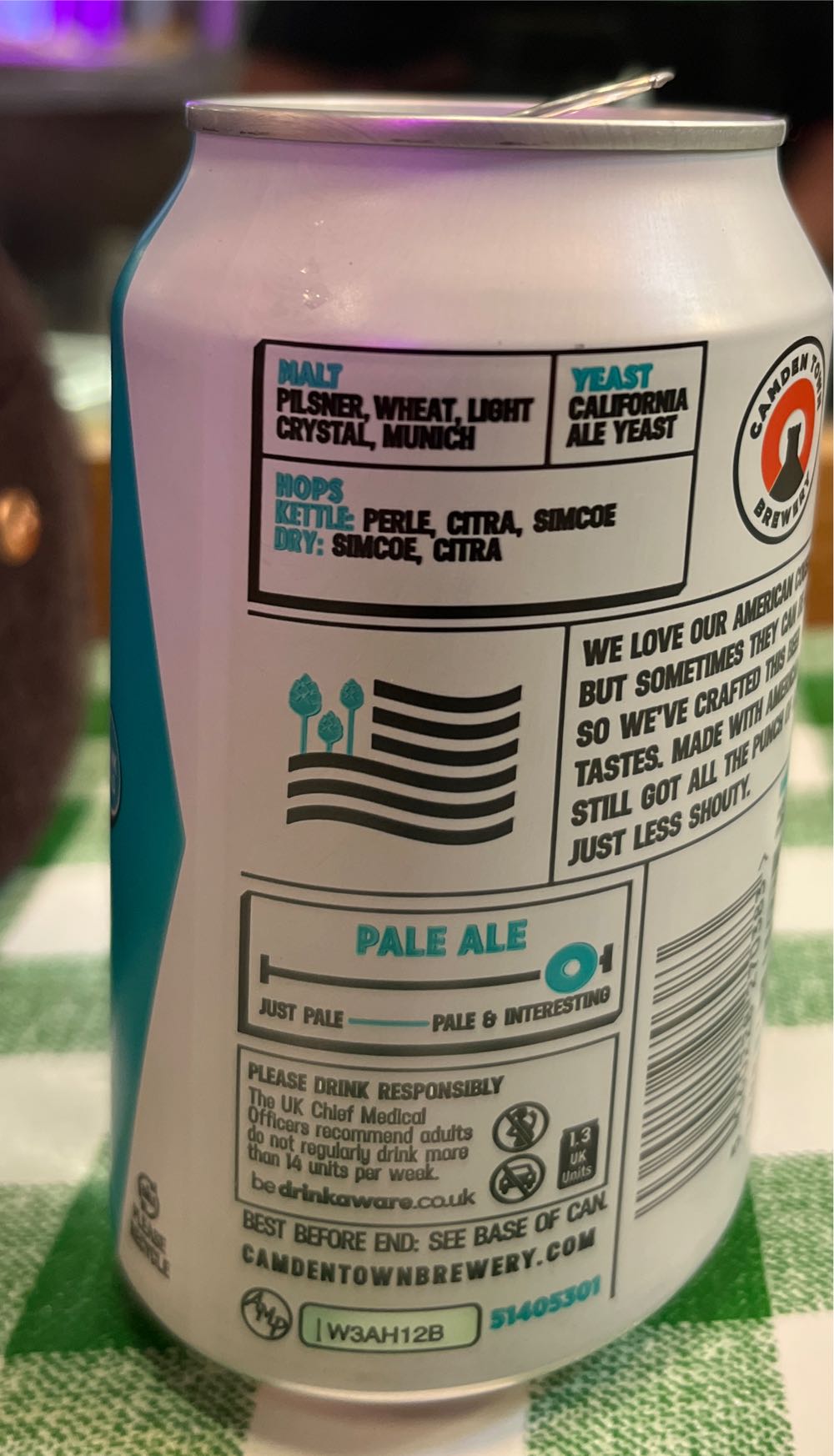Camden Pale Ale - Camden Brewery (12 FL OZ) alcohol collectible [Barcode 5060228270383] - Main Image 2