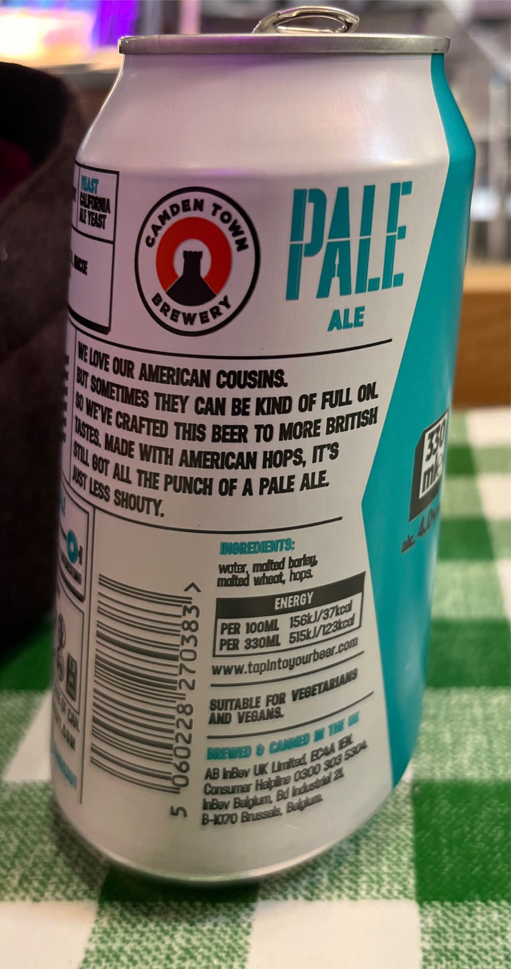 Camden Pale Ale - Camden Brewery (12 FL OZ) alcohol collectible [Barcode 5060228270383] - Main Image 3