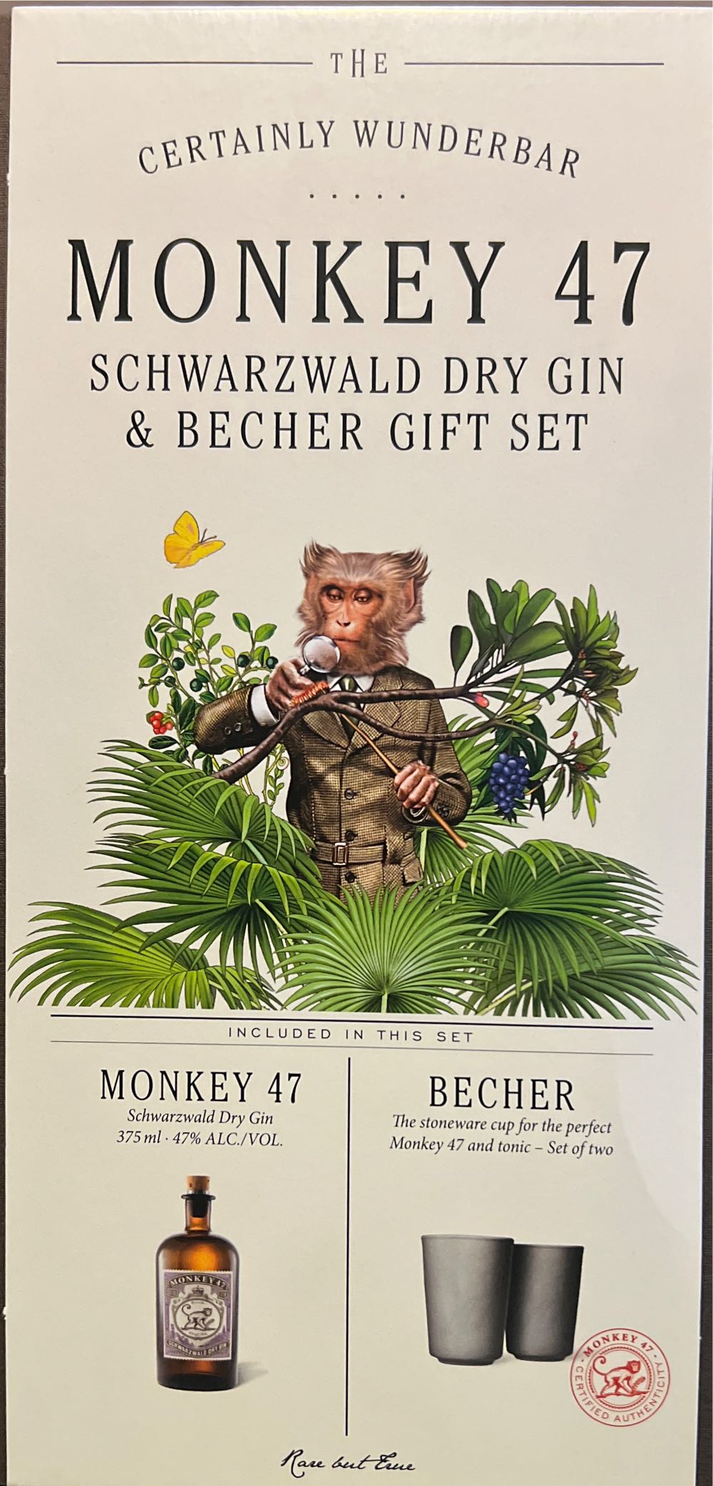 Monkey 47 Becher Gift Set Price - Pernod Ricard USA (375 mL) alcohol collectible [Barcode 080432117361] - Main Image 2