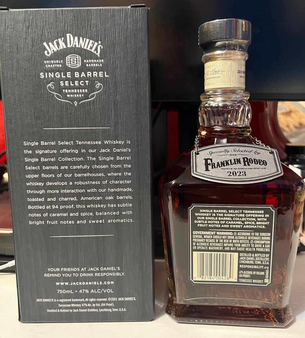 Franklin Rodeo 2023 - Jack Daniel’s Distillery, Lynchburg, TN (750 mL) alcohol collectible - Main Image 3