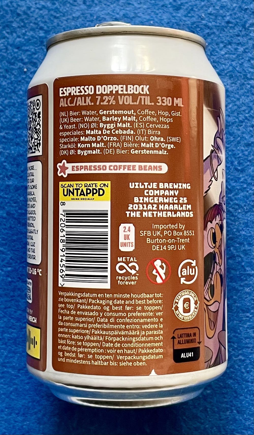 Great Granny’s Cosy Coffee Cocktail - Uiltje Brewing Company (330 mL) alcohol collectible [Barcode 8720618914569] - Main Image 3