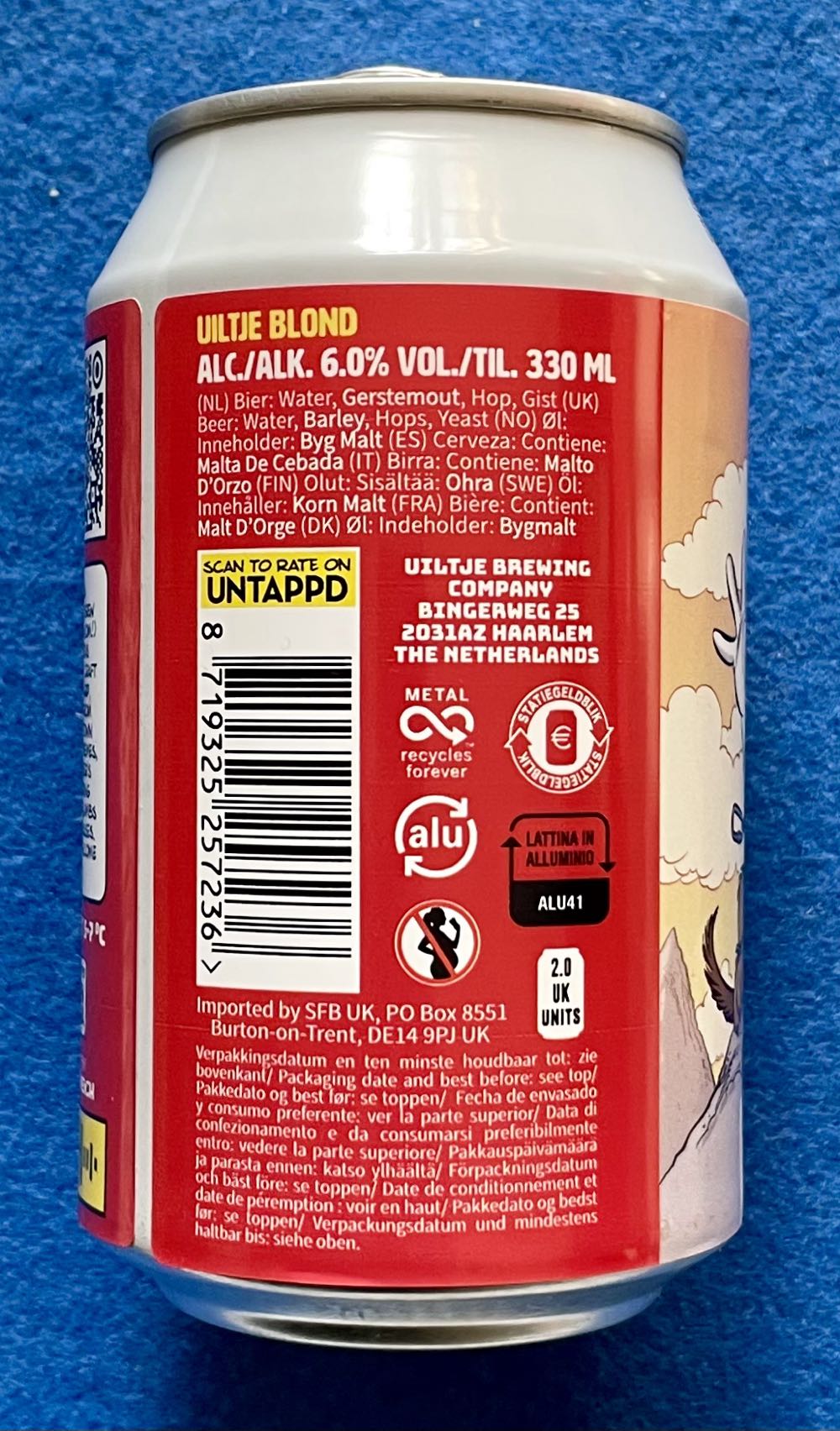 Huubke - Uiltje Brewing Company (330 mL) alcohol collectible [Barcode 8719325257236] - Main Image 3