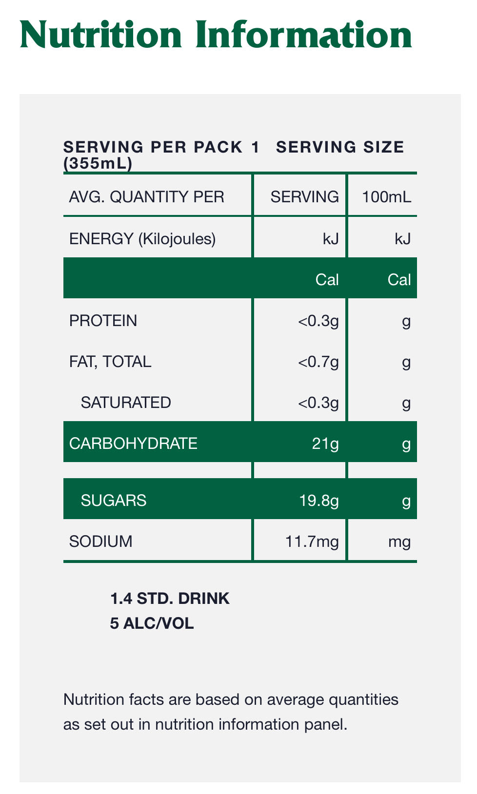 5 Seeds Crisp Apple Cider  (345 mL) alcohol collectible - Main Image 2