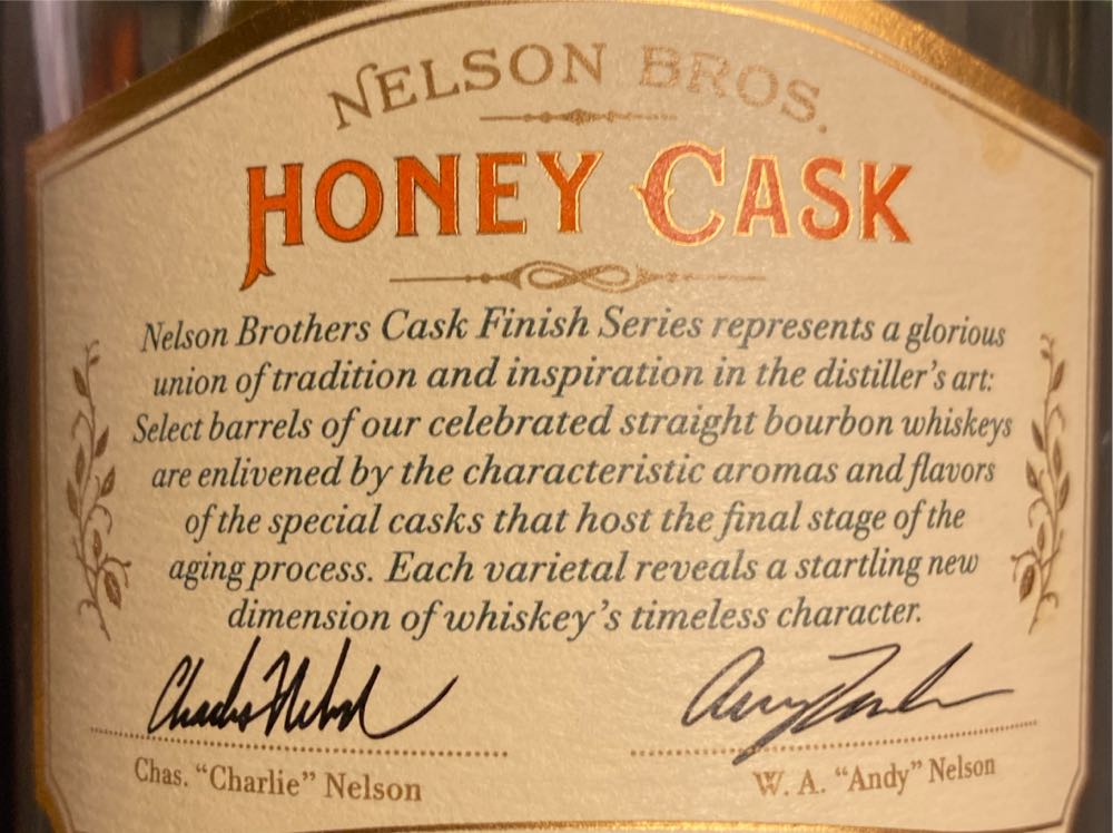 Nelson Bros. Whiskey Honey Cask - Nelson’s Green Brier, Nashville, TN (750mL) alcohol collectible [Barcode 852962007142] - Main Image 2