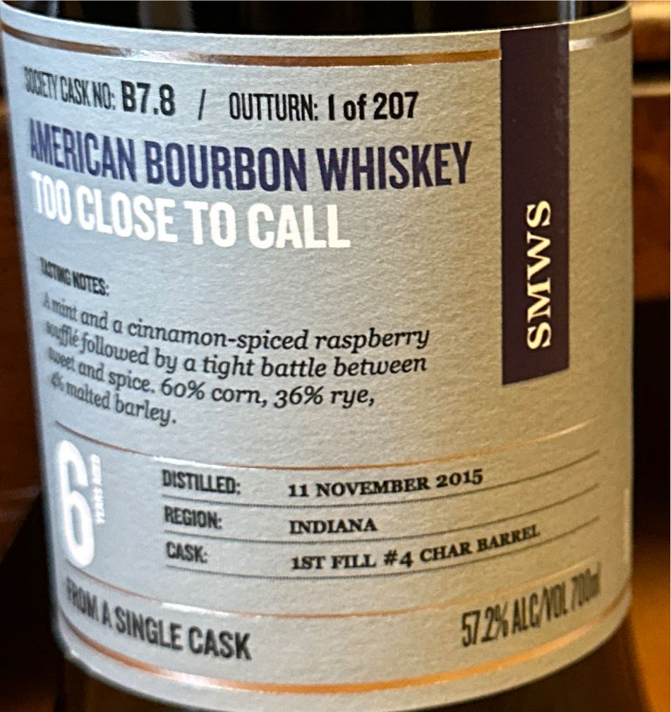MGP PBBP SMWS B7.8 Bourbon Too Close to Call - MGPI Of Indiana (700 mL) alcohol collectible - Main Image 2