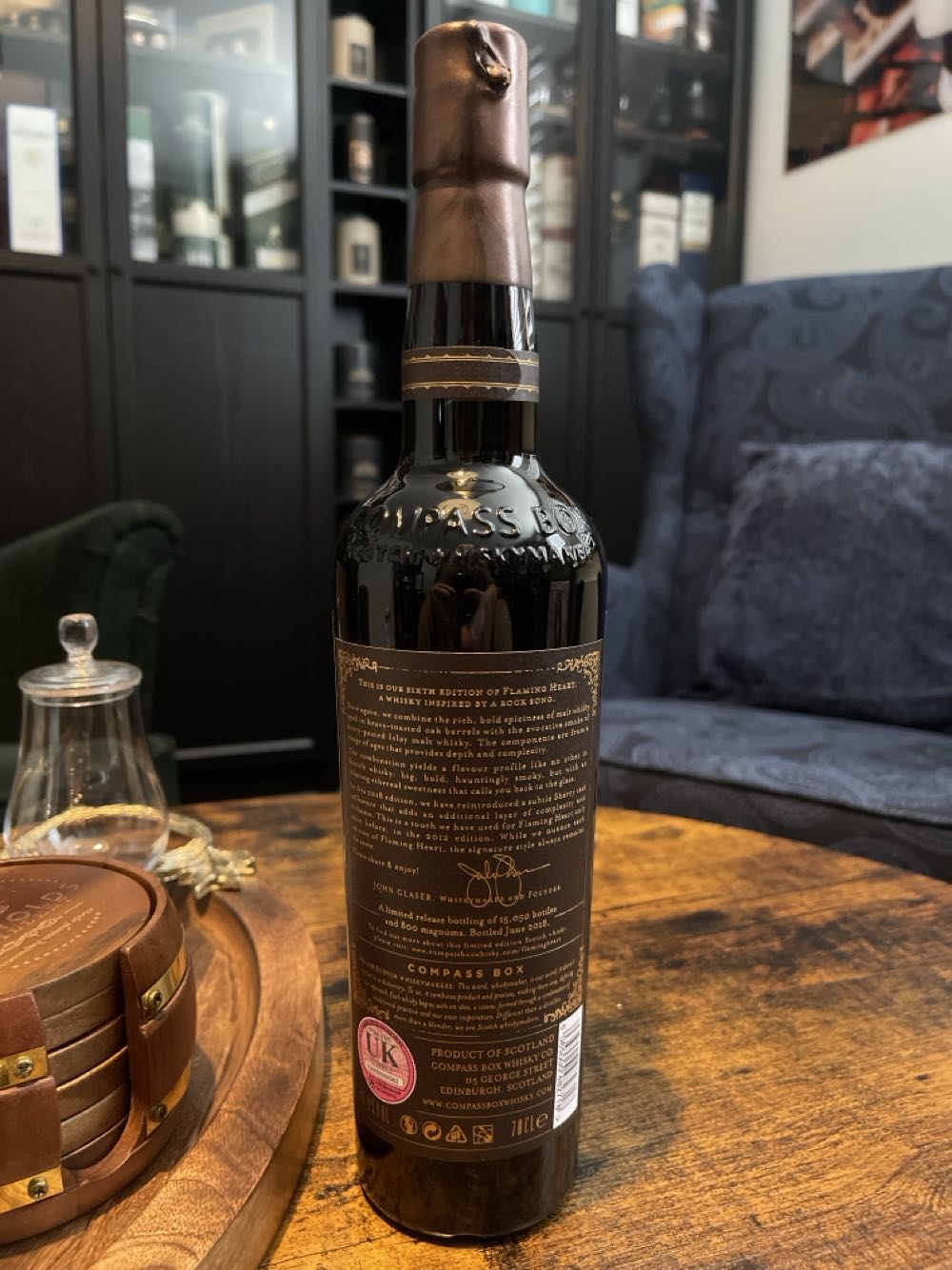Flaming Heart - Compass Box Scotch Whisky Maker (700mL) alcohol collectible - Main Image 2