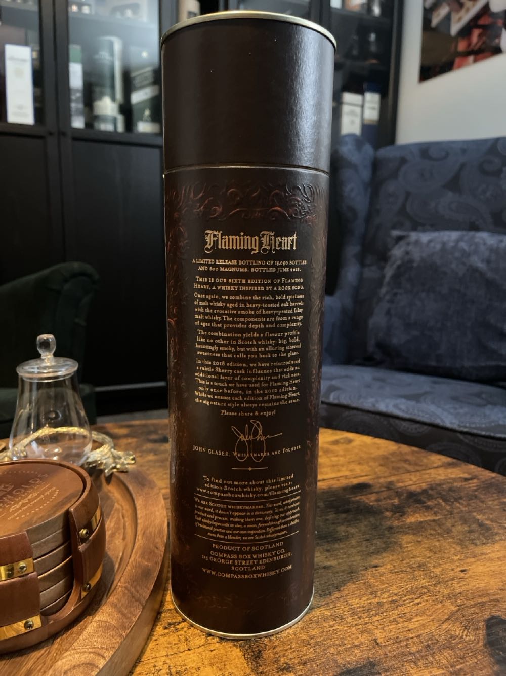 Flaming Heart - Compass Box Scotch Whisky Maker (700mL) alcohol collectible - Main Image 4