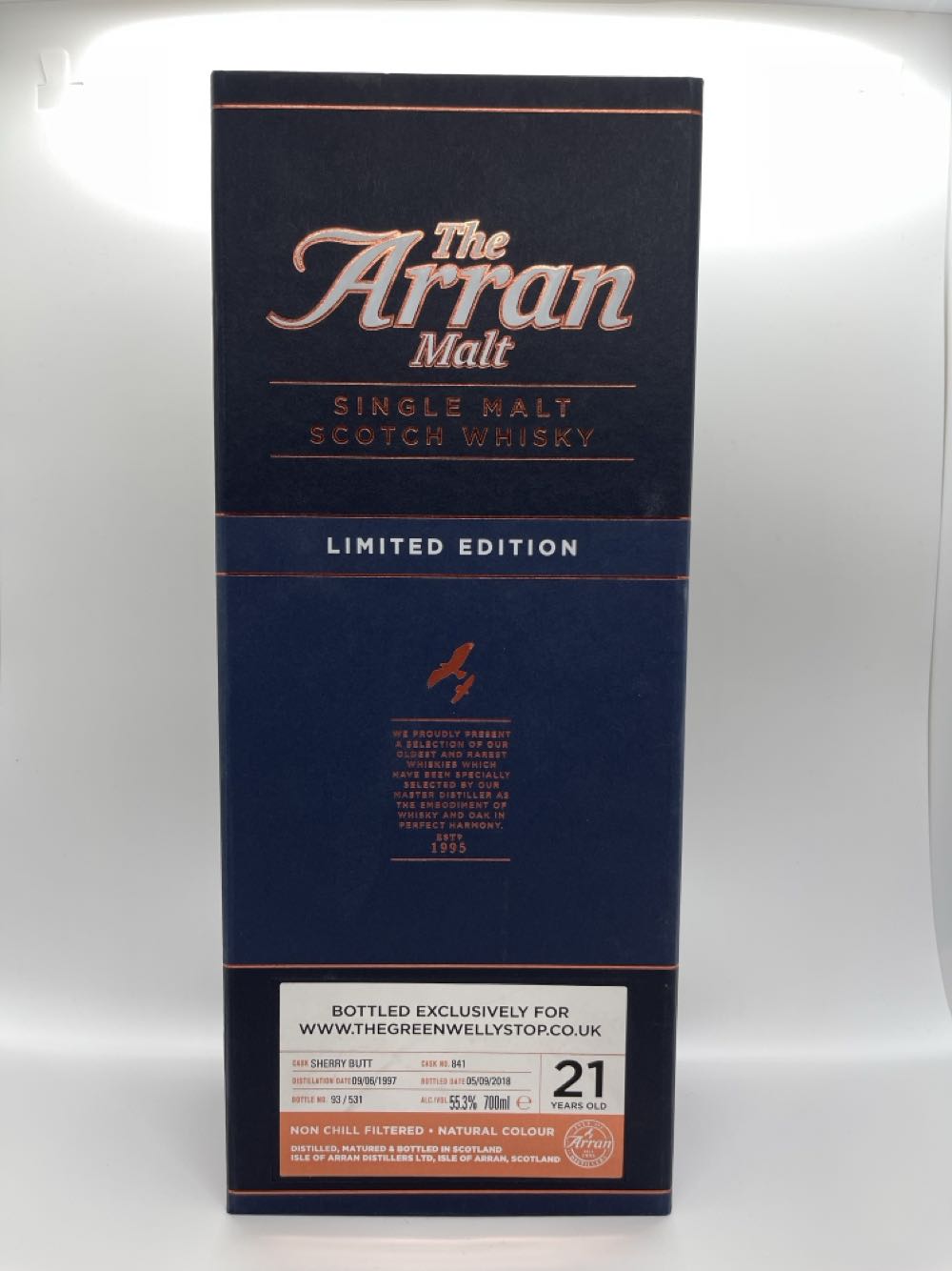 Arran 21yr Old- Limited Edition - The Isle Of Arran Distilliery (700mL) alcohol collectible - Main Image 2