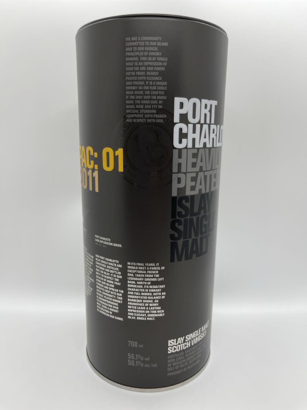 Port Charlotte PAC: 01 2011 - 8yr Old - The Bruichladdich Distillery (500mL) alcohol collectible - Main Image 2