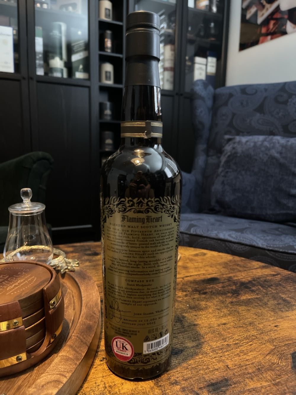 Flaming Heart 15th Anniversary Bottling - Compass Box Scotch Whisky Maker (700mL) alcohol collectible - Main Image 2