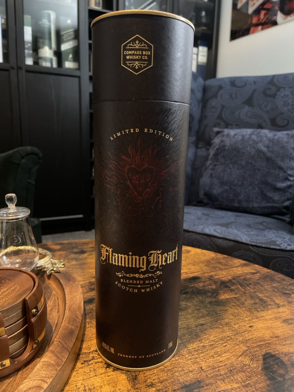 Flaming Heart 15th Anniversary Bottling - Compass Box Scotch Whisky Maker (700mL) alcohol collectible - Main Image 3