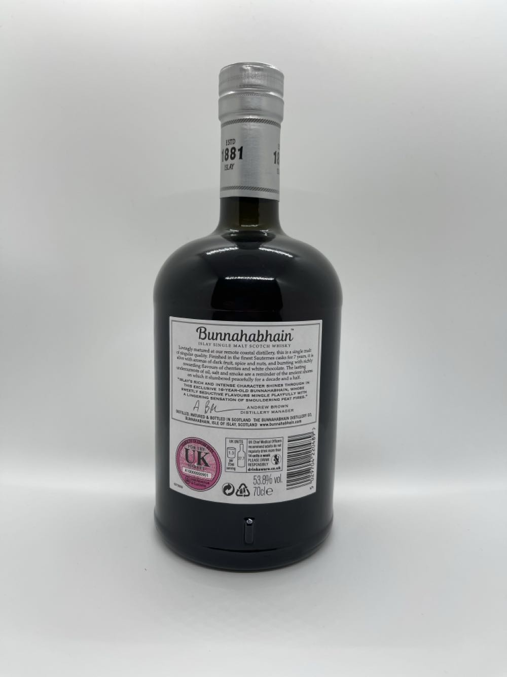 Bunnahabhain Moine Sauternes Finish 16yr Old - The Bunnahabhain Distillery (700mL) alcohol collectible - Main Image 2