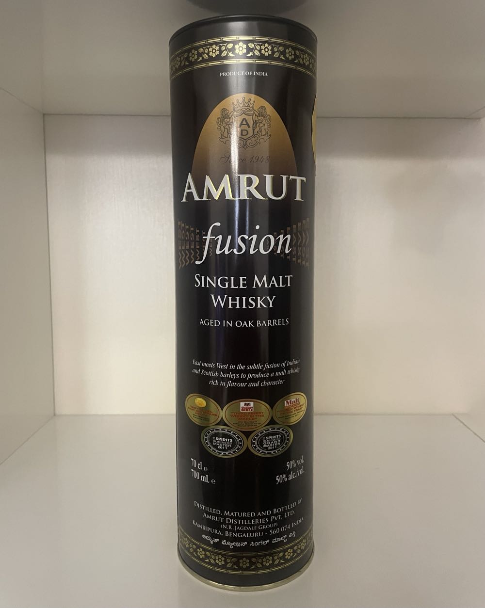 Amrut Fusion - Amrut Distilleries Ltd (700 mL) alcohol collectible - Main Image 2