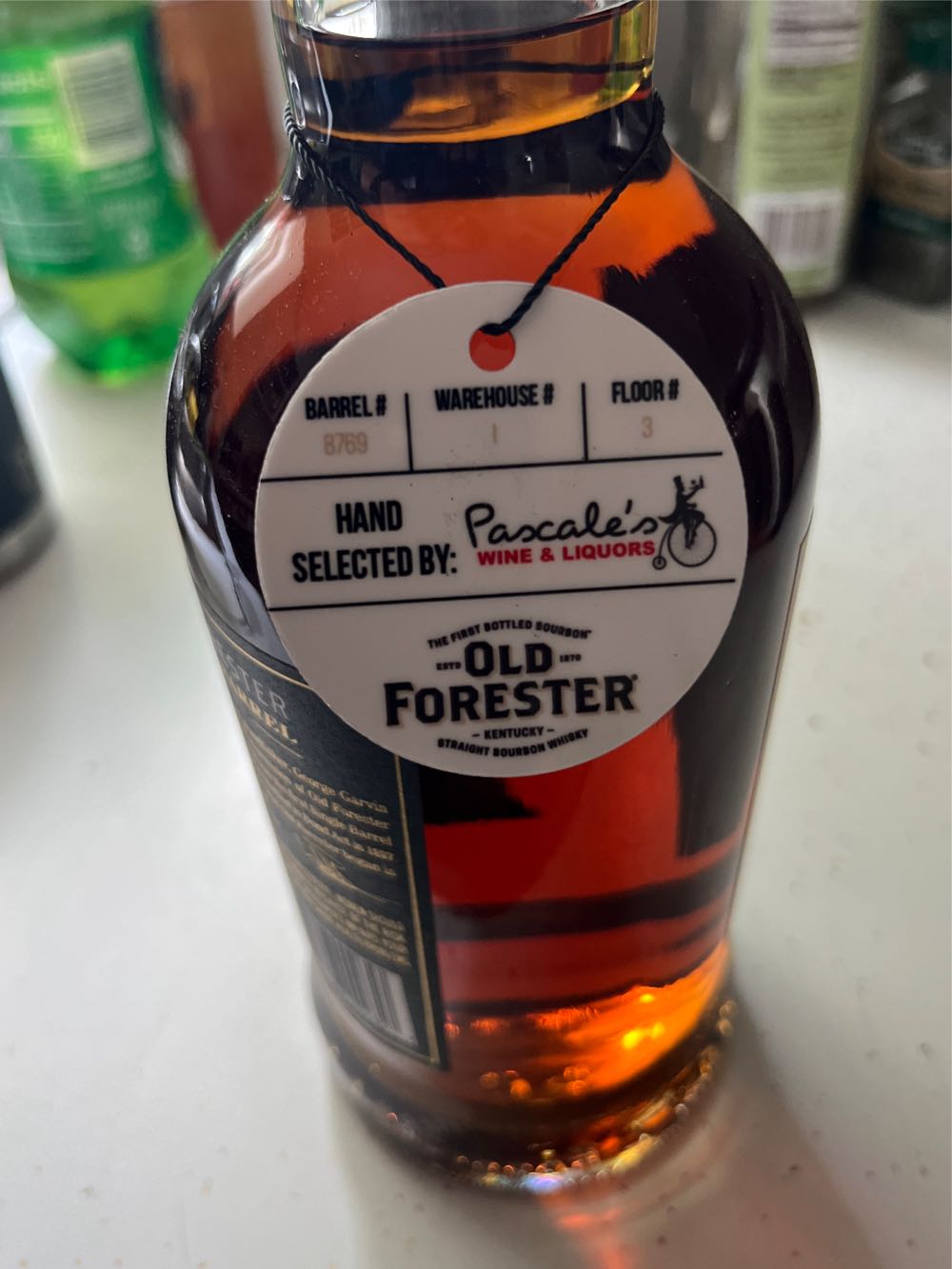 Old Forester Single Barrel 100 Proof - Old Foreater Distilling Co   Louisville KY (750 mL) alcohol collectible [Barcode 081128002657] - Main Image 3