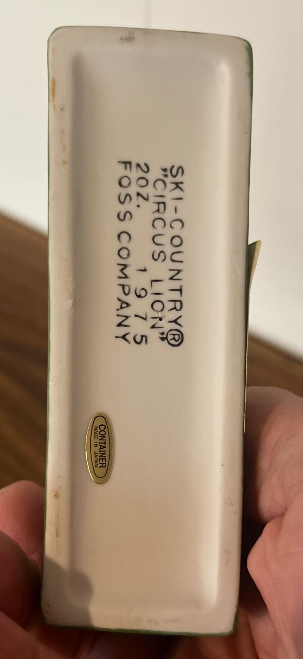 1975 Ski Country EMPTY 5” ceramic mini decanter 2 oz: Circus Lion  alcohol collectible - Main Image 4