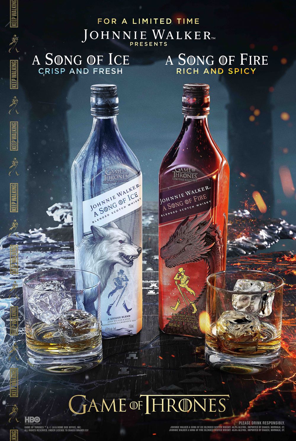Games Of Thrones JOHNNIE WALKER A Song Of Fire Limited Edition Blended Scotch Whisky - John Walker & Sons (750 mL) alcohol collectible [Barcode 5000267178431] - Main Image 4
