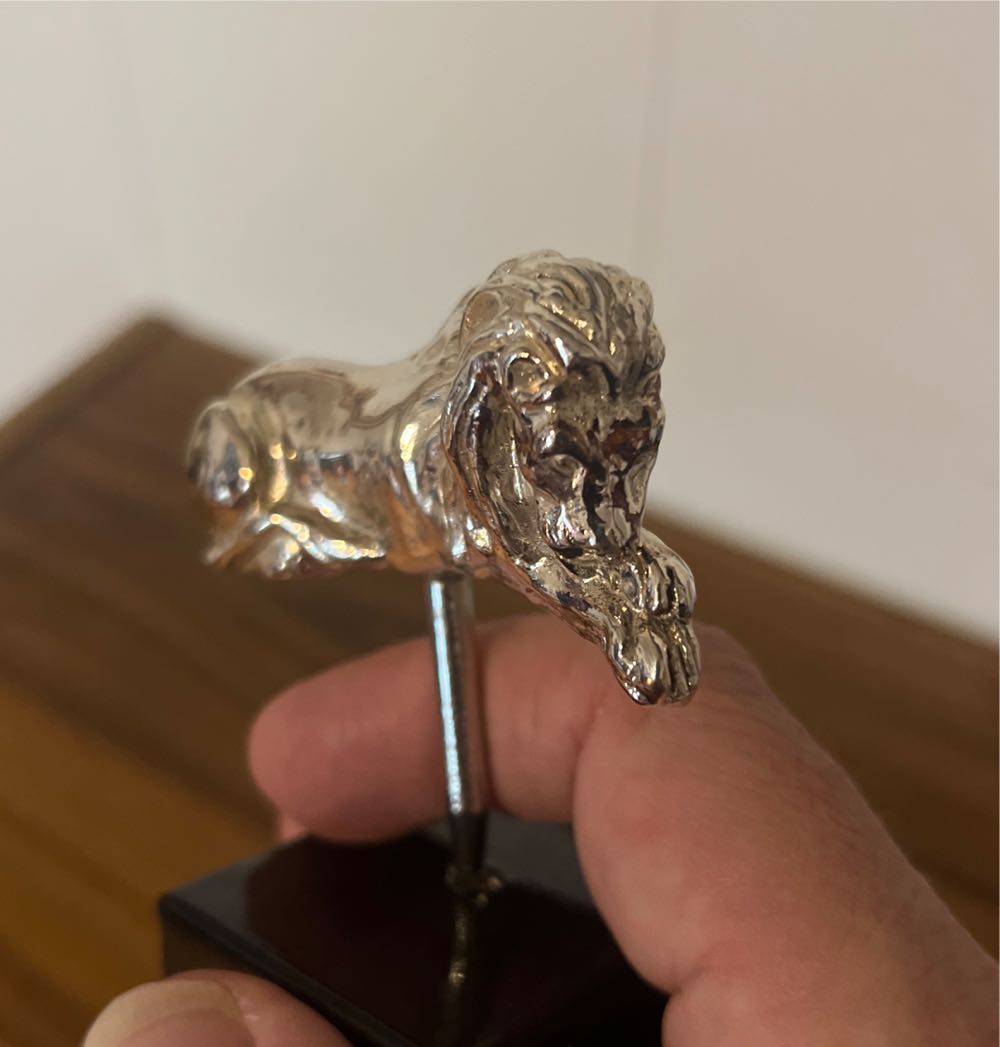 Lion Corkscrew Vintage African Sterling Silver 4.25”L X 3.25”W  alcohol collectible - Main Image 3