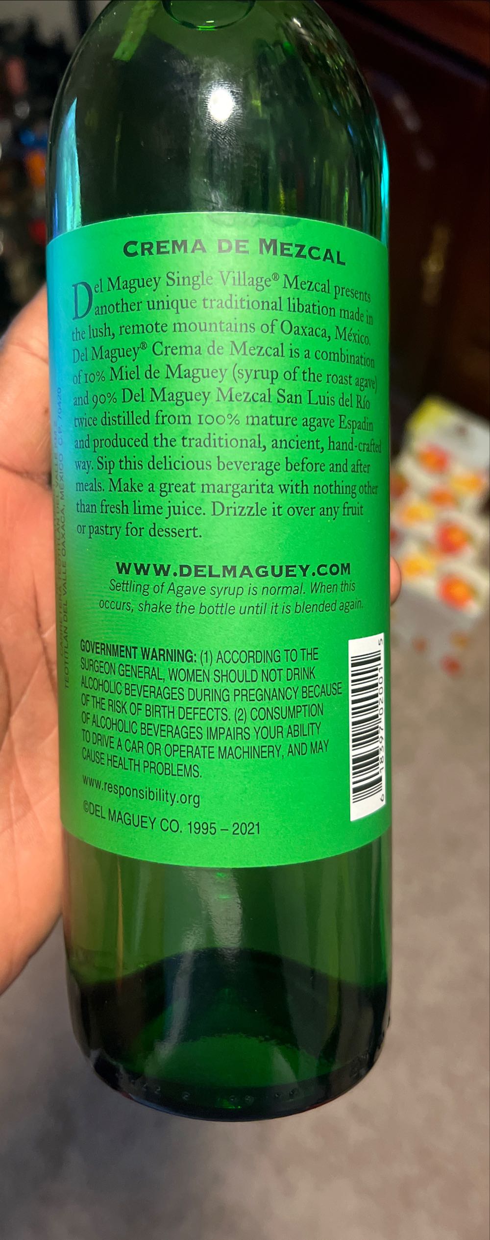Maguey Mezcal Del Maguey Crema De Mezcal - Del Maguey Distillery (750 mL) alcohol collectible [Barcode 618397020015] - Main Image 2