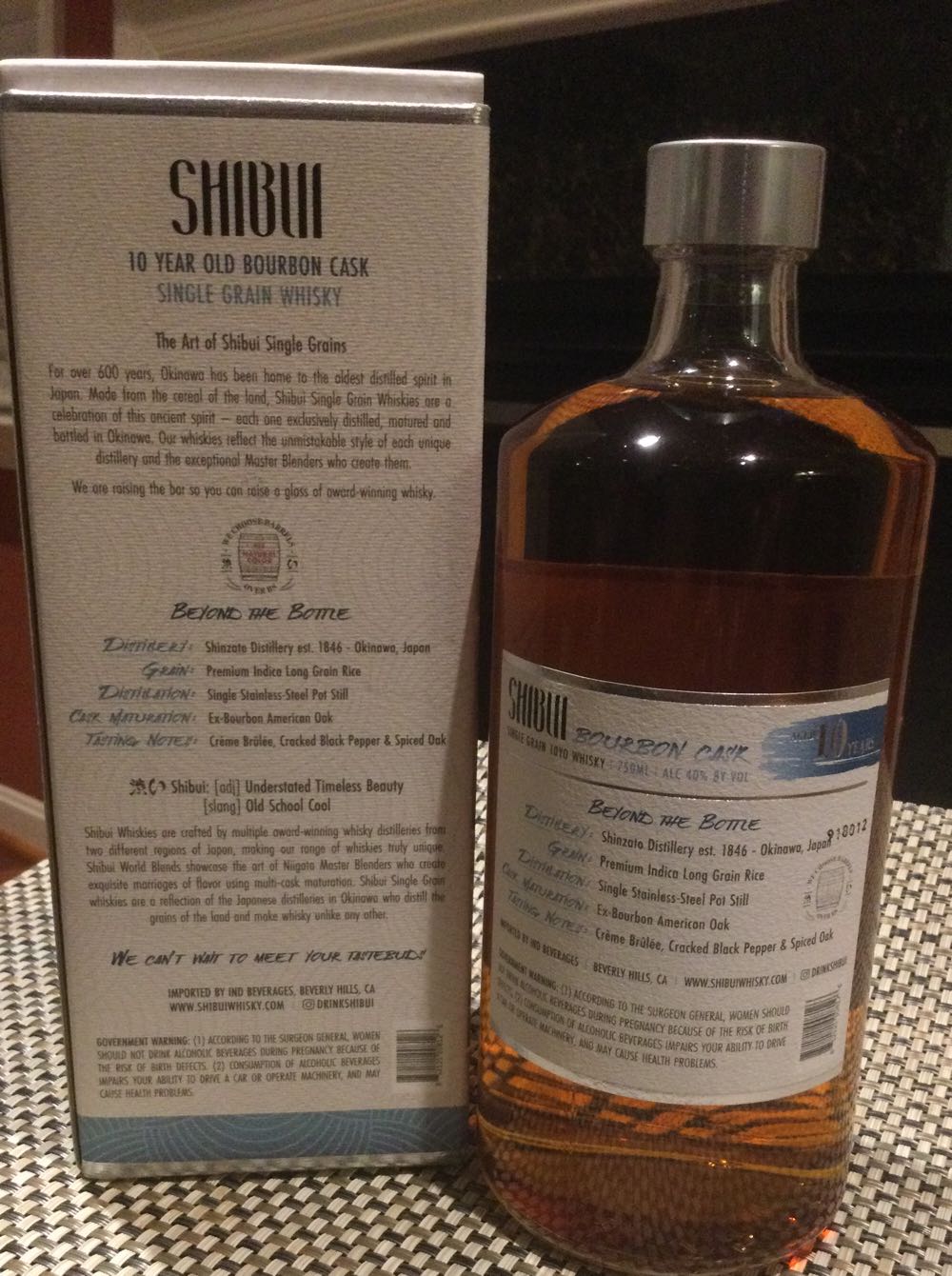 Shibui 10YO Bourbon Cask Single Grain Whisky - Shinzato Distillery (750mL) alcohol collectible [Barcode 852121008126] - Main Image 2