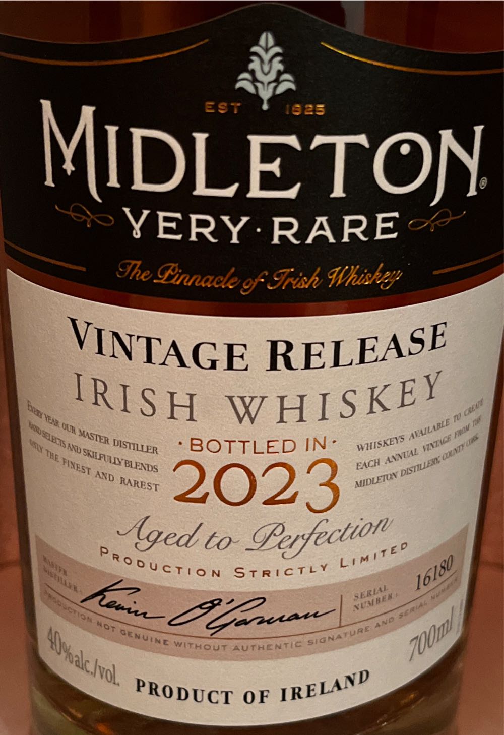 Midleton Very Rare 2023 Vintage Release - Middleton Distillery (700 mL) alcohol collectible [Barcode 080432000557] - Main Image 3