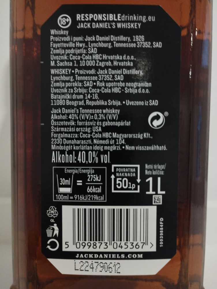 Black Label  (1000 mL) alcohol collectible - Main Image 3