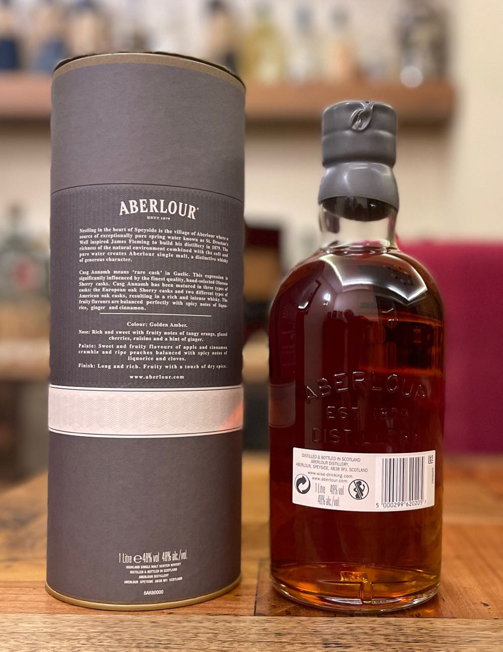 ABERLOUR Casg Annamh Batch Non Chill Filtered Speyside Single Malt Scotch Whisky - The Aberlour Distillery (1000 mL) alcohol collectible [Barcode 5000299620205] - Main Image 2
