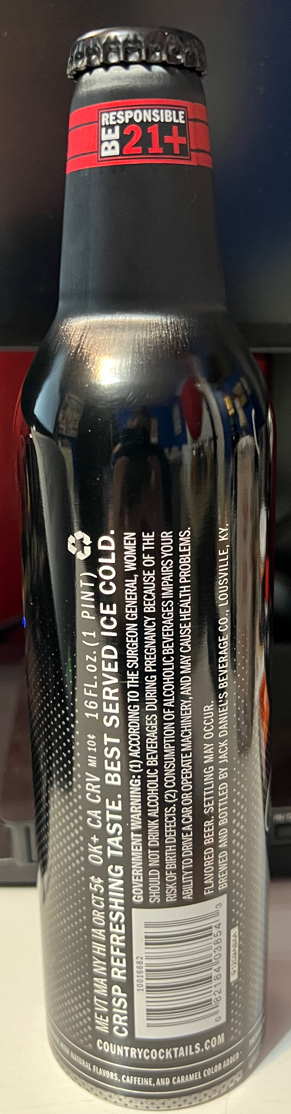 0 Soft Drink Black Jack Cola Metal Bottle - Jack Daniel’s Distillery, Lynchburg, TN (16 FL OZ) alcohol collectible - Main Image 3