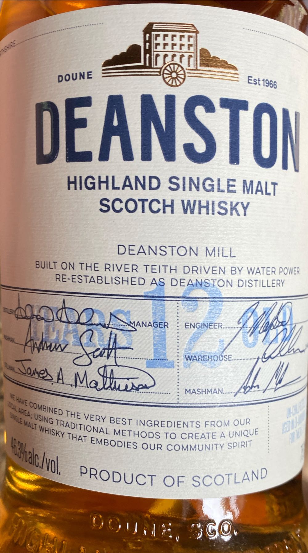 Deanston 12 Year Old - Deanston Distillery (750 mL) alcohol collectible [Barcode 5029704218455] - Main Image 2
