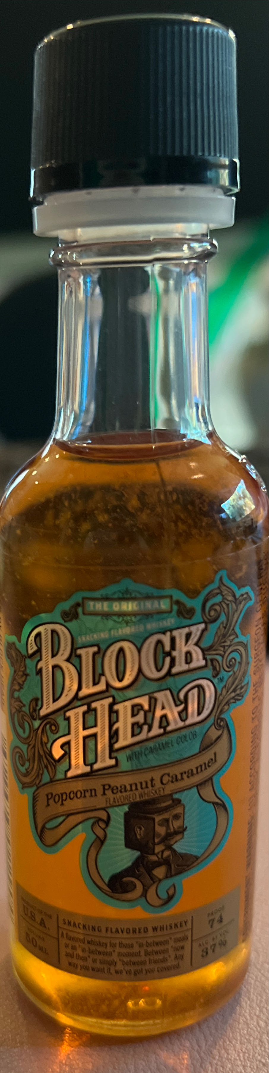 Block Head Caramel Popcorn Peanut Whiskey  alcohol collectible [Barcode 628623022904] - Main Image 2