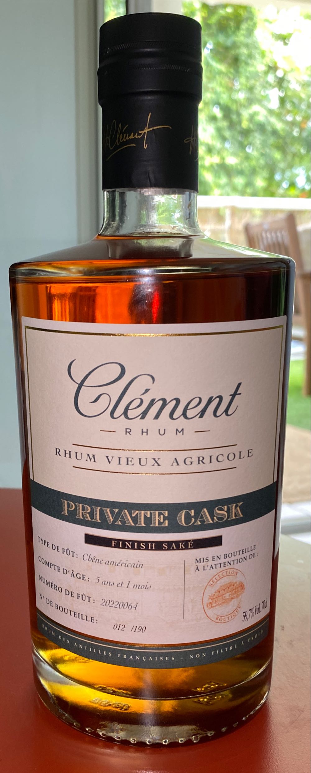 Clement Private Cask Finish Sake - Clement (700 mL) alcohol collectible [Barcode 3107460093799] - Main Image 1