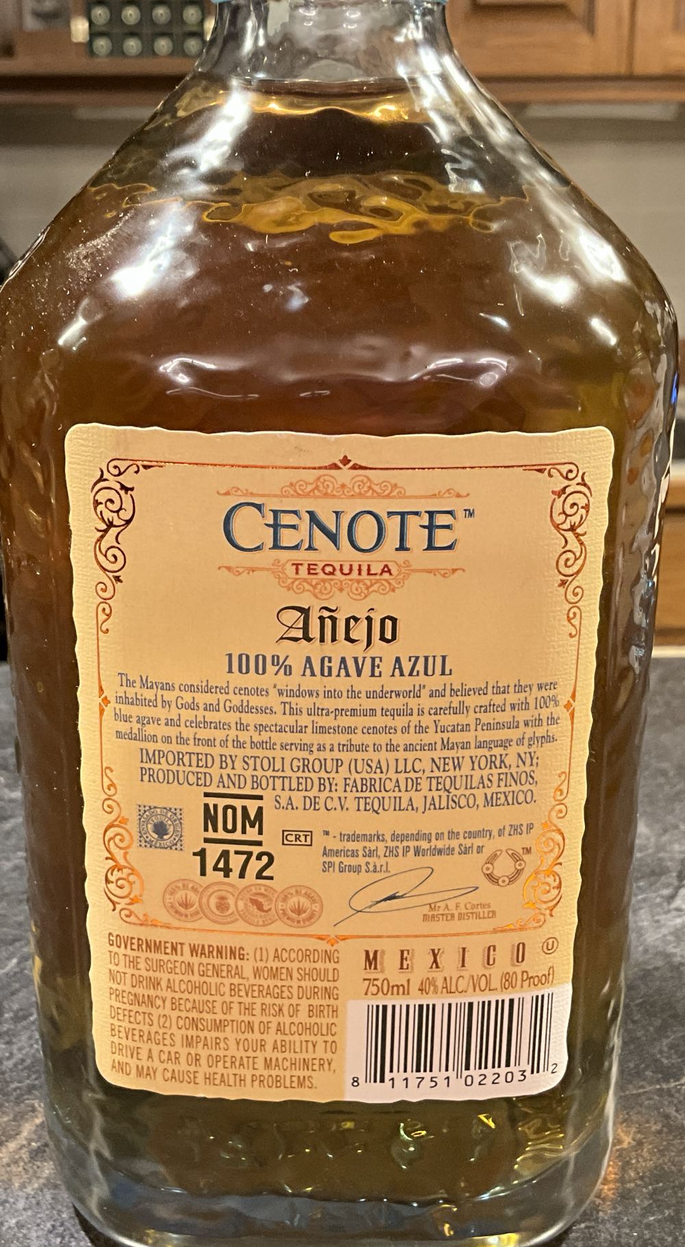 Cenote Anejo Tequila - Stoli Group (750 mL) alcohol collectible [Barcode 811751022032] - Main Image 2