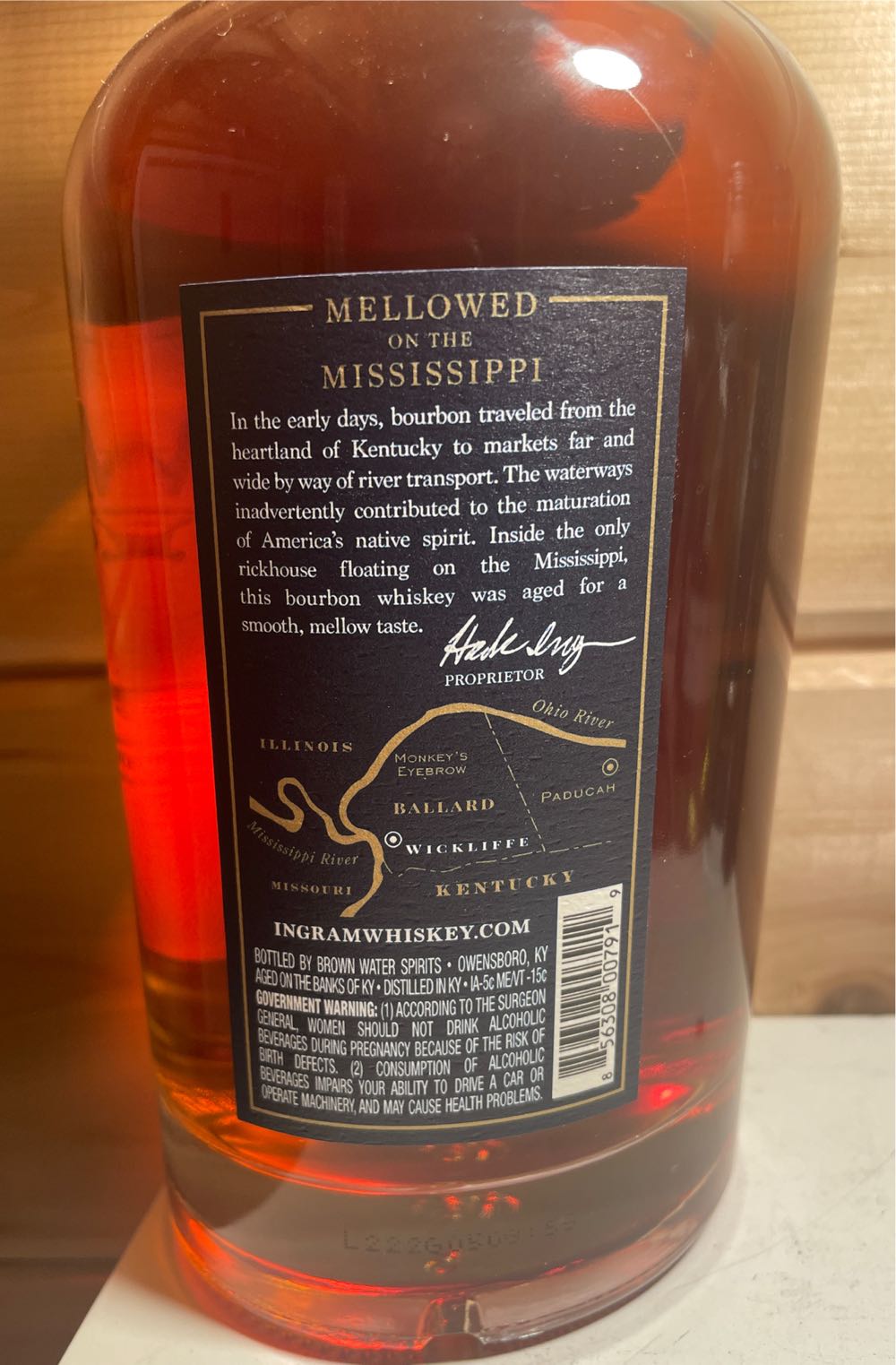 O.H. Ingram River Aged Straight Bourbon  (750 mL) alcohol collectible [Barcode 856308007919] - Main Image 2