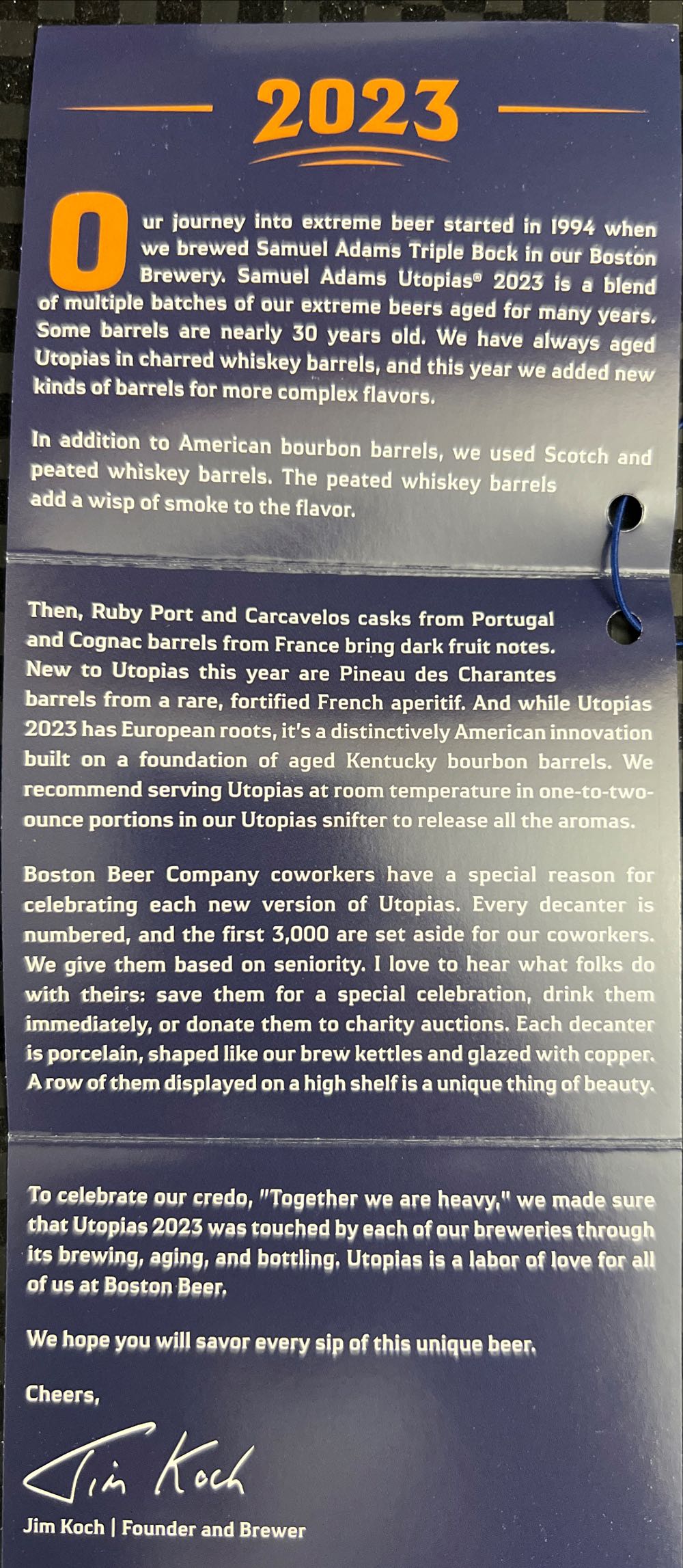 Samuel Adams Utopias Release 24oz – Sam  (24 FL OZ) alcohol collectible [Barcode 087692762355] - Main Image 2