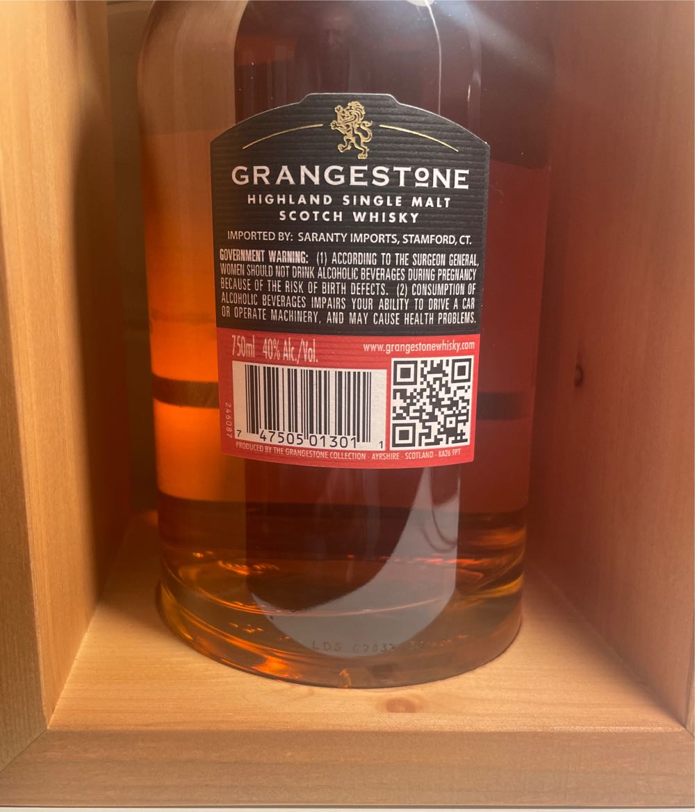 Grangestone aged 25 Years - Grangestone Whisky Collection (750 mL) alcohol collectible [Barcode 747505013011] - Main Image 2